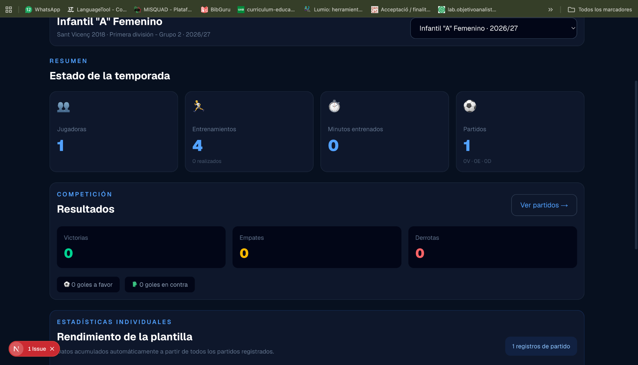 Estadísticas de 90 MINUTOS